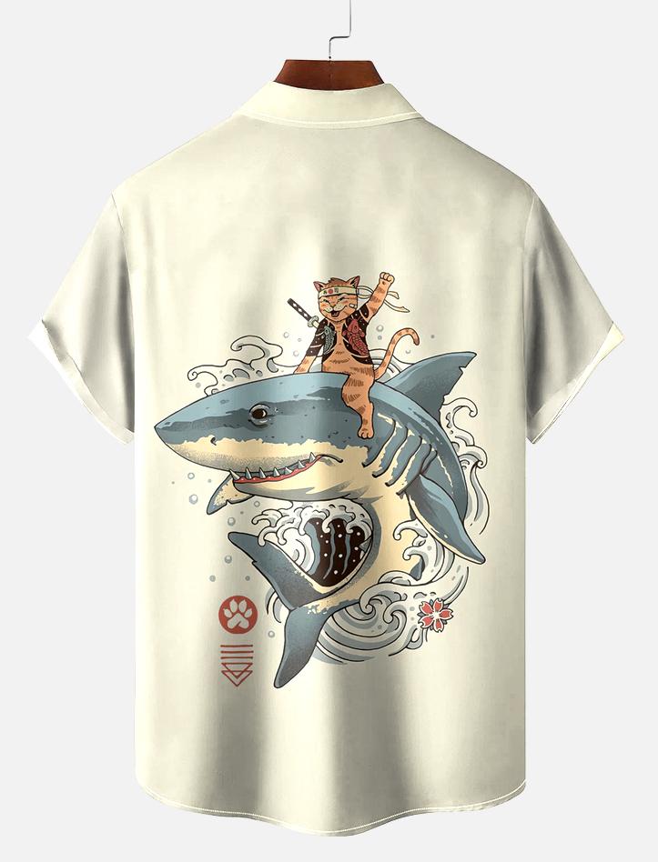 Japanese anime pattern short sleeved shirt