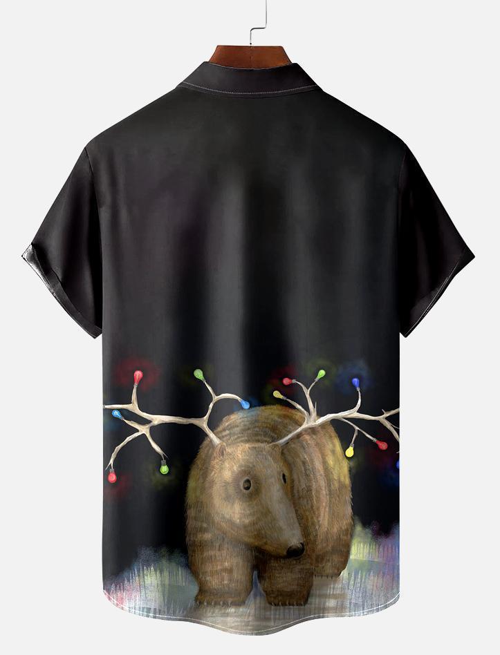 Retro Men's Horror Art Graphic Short Sleeve Shirt