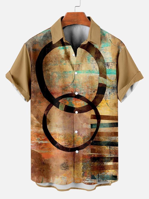 [Copy]Men's Vintage Witch Oil Painting Art Halloween Short Sleeve Shirt
