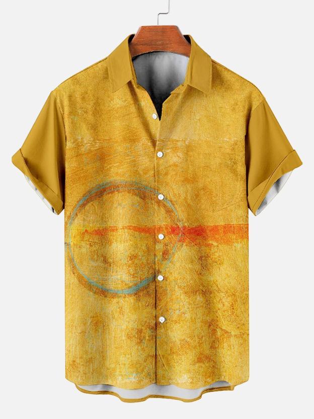 [Copy]Men's Vintage Witch Oil Painting Art Halloween Short Sleeve Shirt