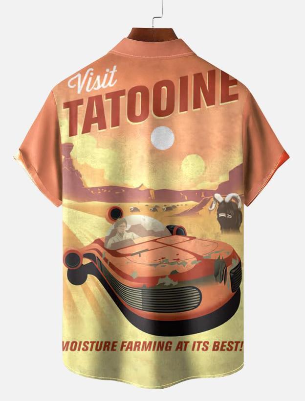 Men's Vintage Classic Movie Graphic Short Sleeve Shirt