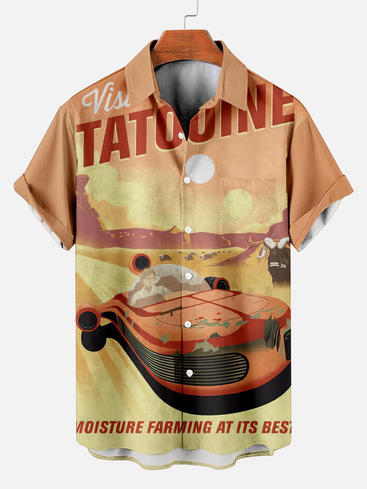 Men's Vintage Classic Movie Graphic Short Sleeve Shirt
