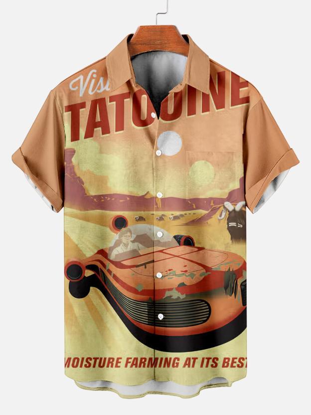 [Copy]Men's Vintage Witch Oil Painting Art Halloween Short Sleeve Shirt