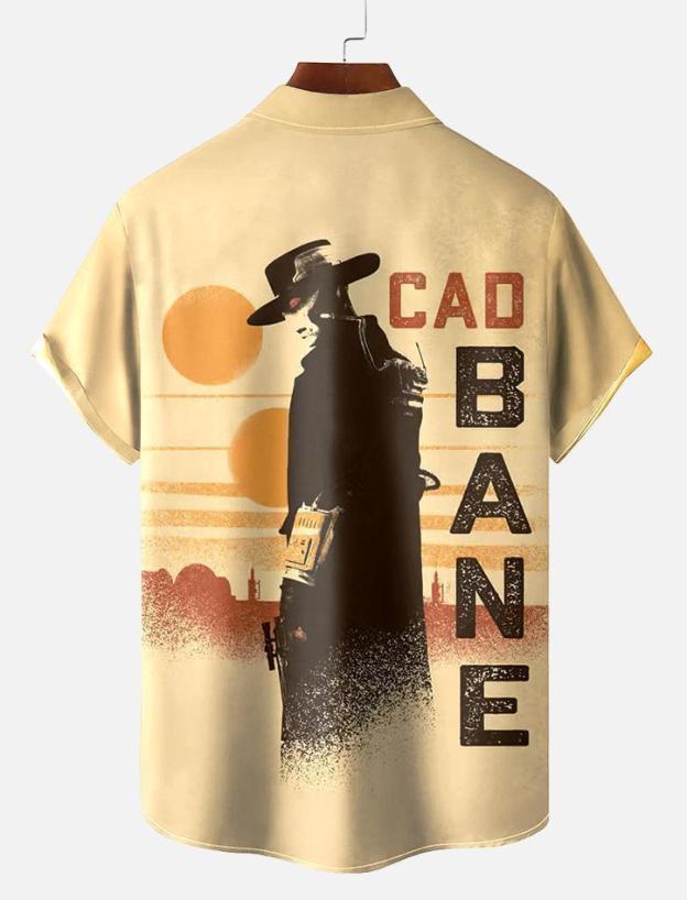 Men's Vintage Classic Movie Graphic Short Sleeve Shirt