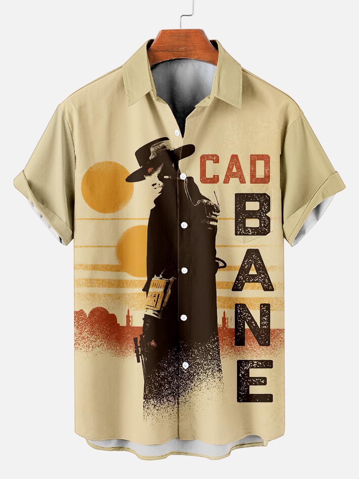 Men's Vintage Classic Movie Graphic Short Sleeve Shirt