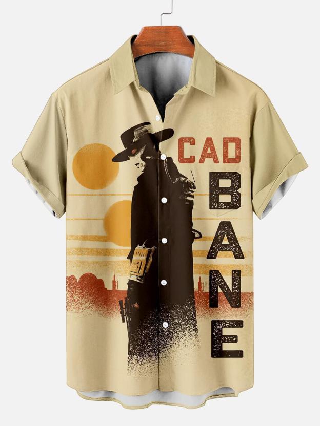 [Copy]Men's Vintage Witch Oil Painting Art Halloween Short Sleeve Shirt