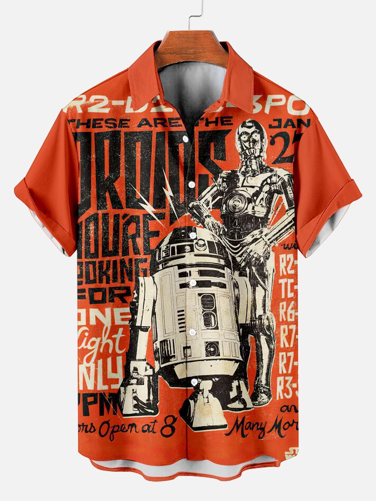 Men's Vintage Classic Movie Graphic Short Sleeve Shirt