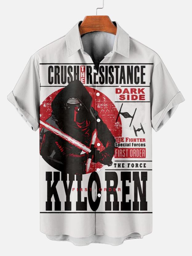 [Copy]Men's Vintage Witch Oil Painting Art Halloween Short Sleeve Shirt