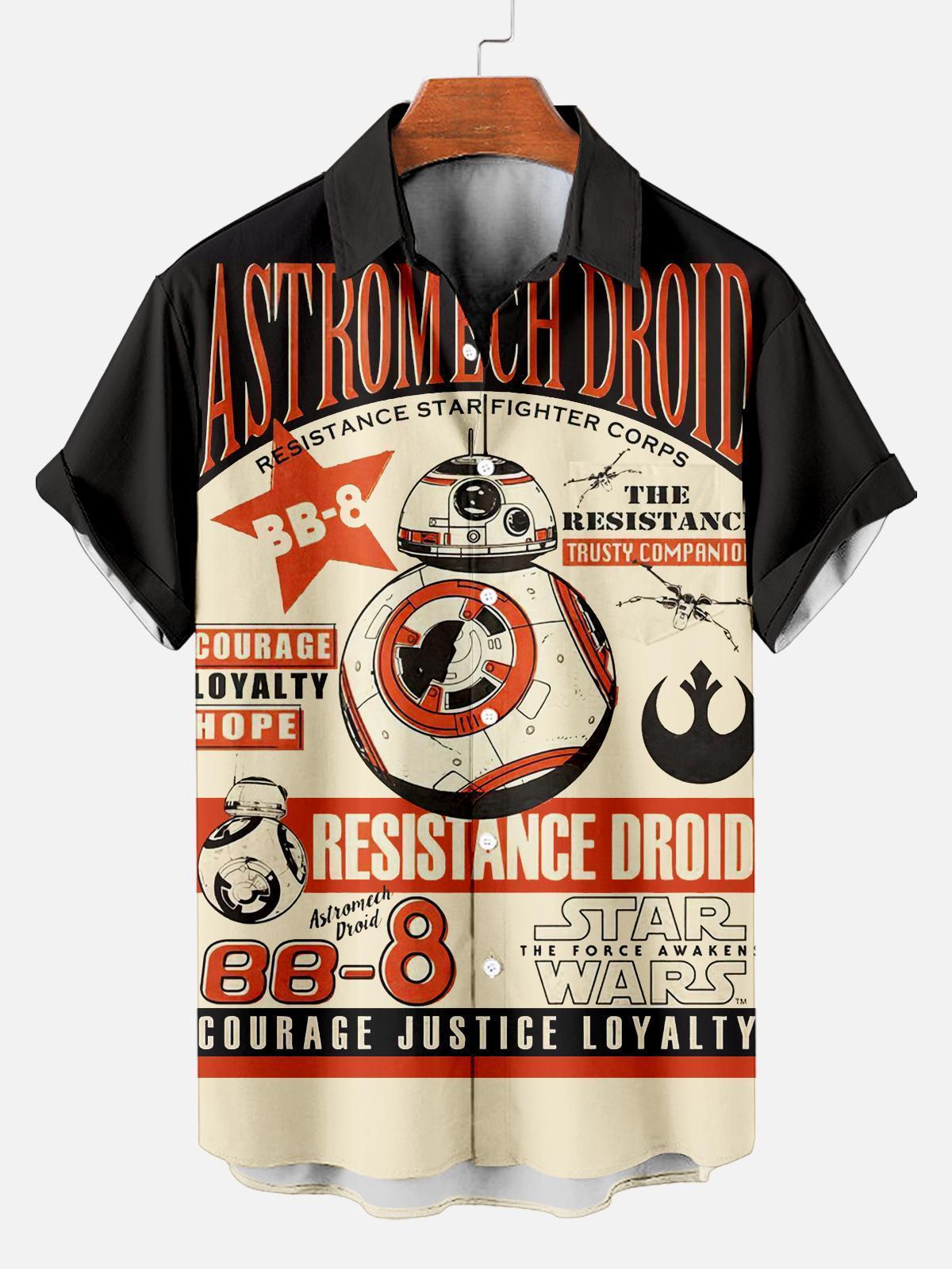 Men's Vintage Classic Movie Graphic Short Sleeve Shirt