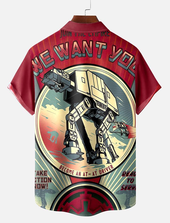 Men's Vintage Classic Movie Graphic Short Sleeve Shirt