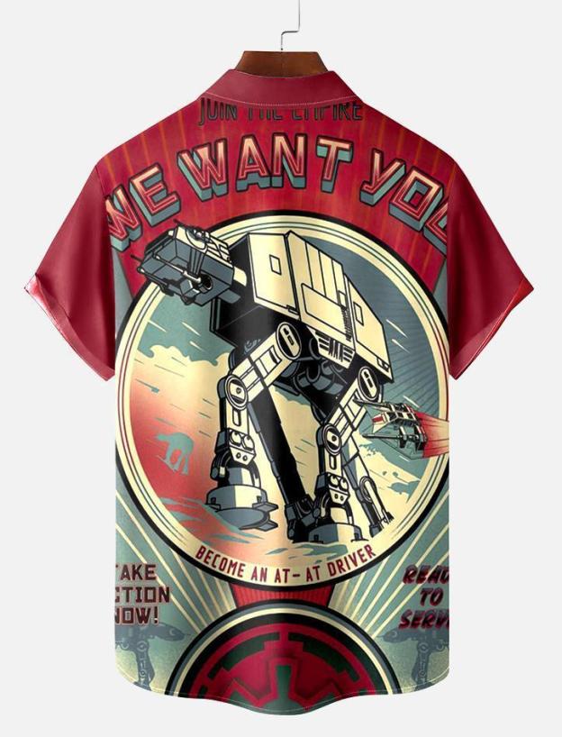 Men's Vintage Classic Movie Graphic Short Sleeve Shirt