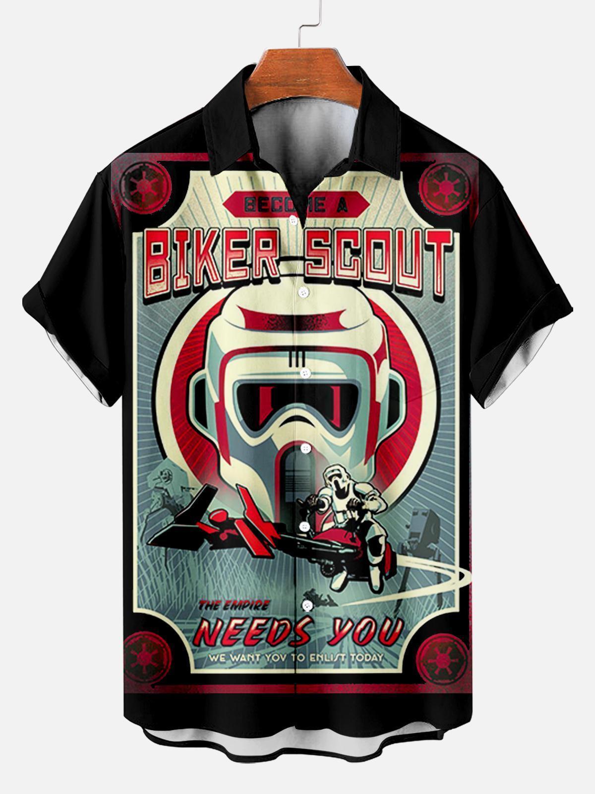 Men's Vintage Classic Movie Graphic Short Sleeve Shirt