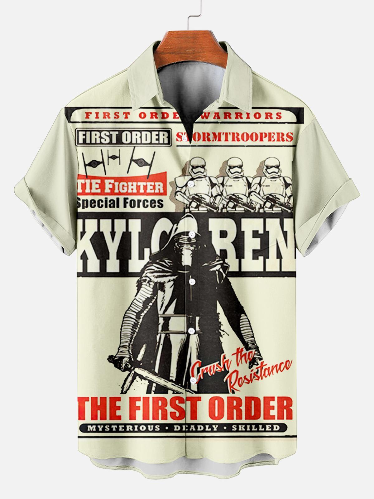 Men's Vintage Classic Movie Graphic Short Sleeve Shirt