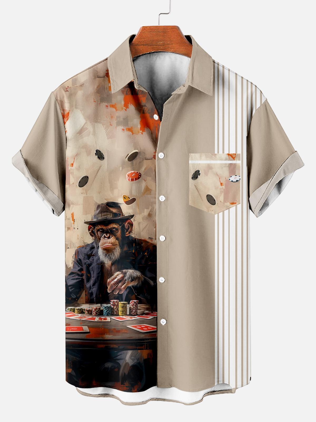 [Copy]Men's Vintage Witch Oil Painting Art Halloween Short Sleeve Shirt