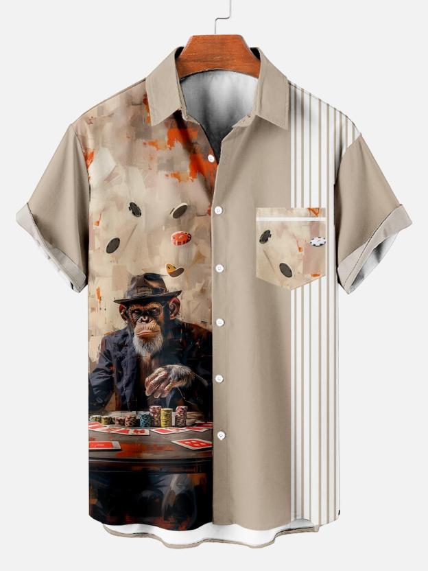 [Copy]Men's Vintage Witch Oil Painting Art Halloween Short Sleeve Shirt