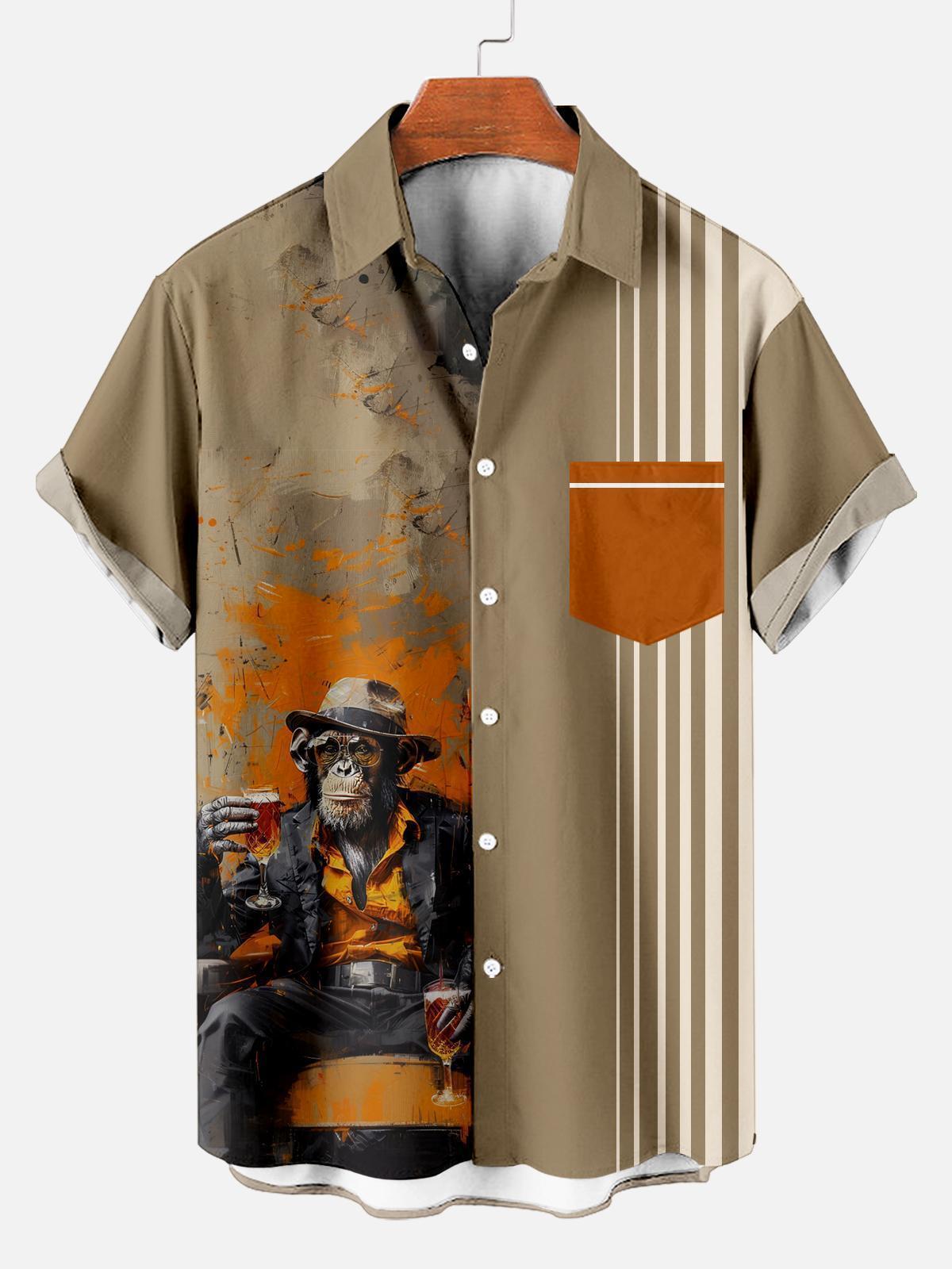 [Copy]Men's Vintage Witch Oil Painting Art Halloween Short Sleeve Shirt