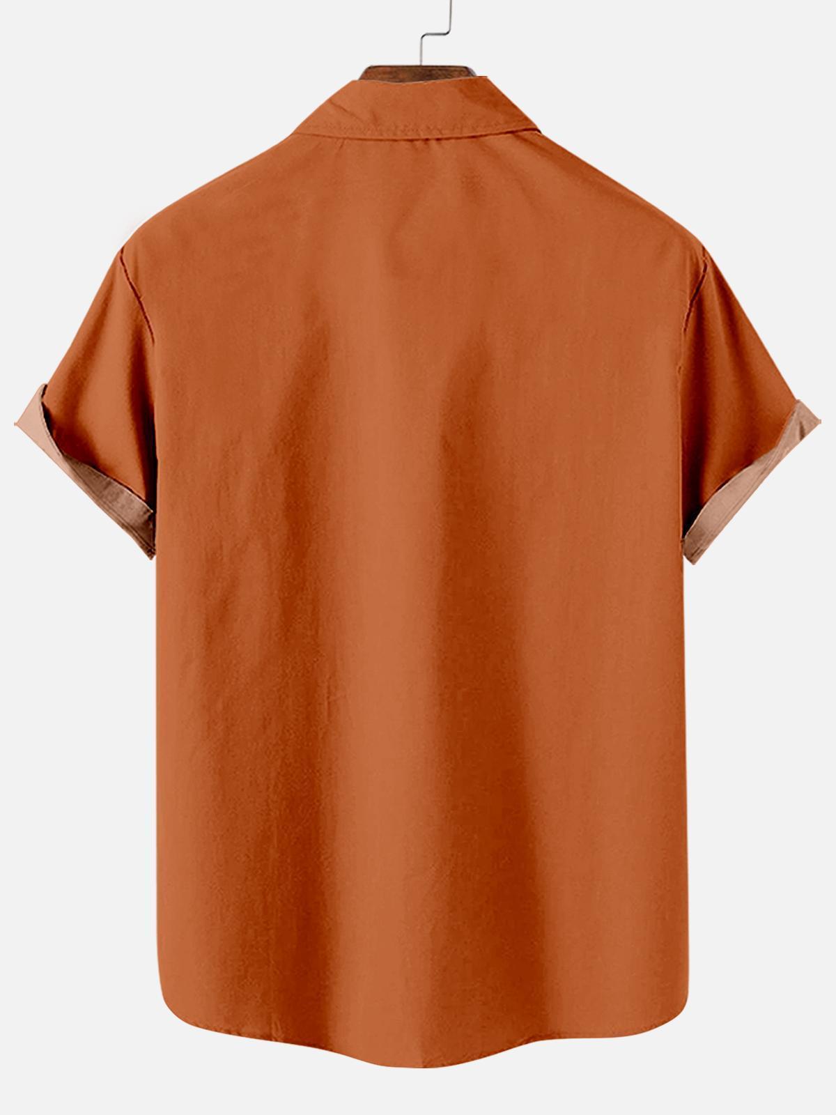 Men's Striped Halloween Pattern Short Sleeve Shirt