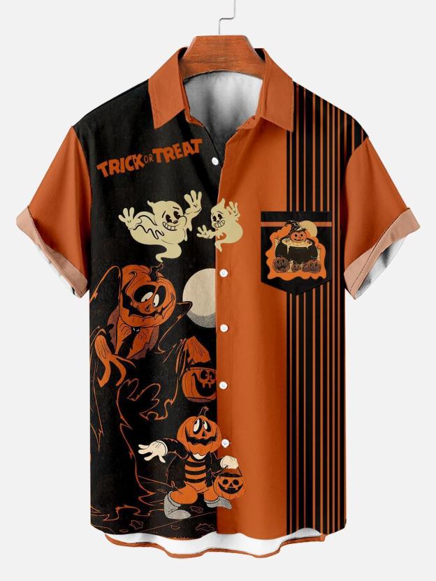 [Copy]Men's Vintage Witch Oil Painting Art Halloween Short Sleeve Shirt