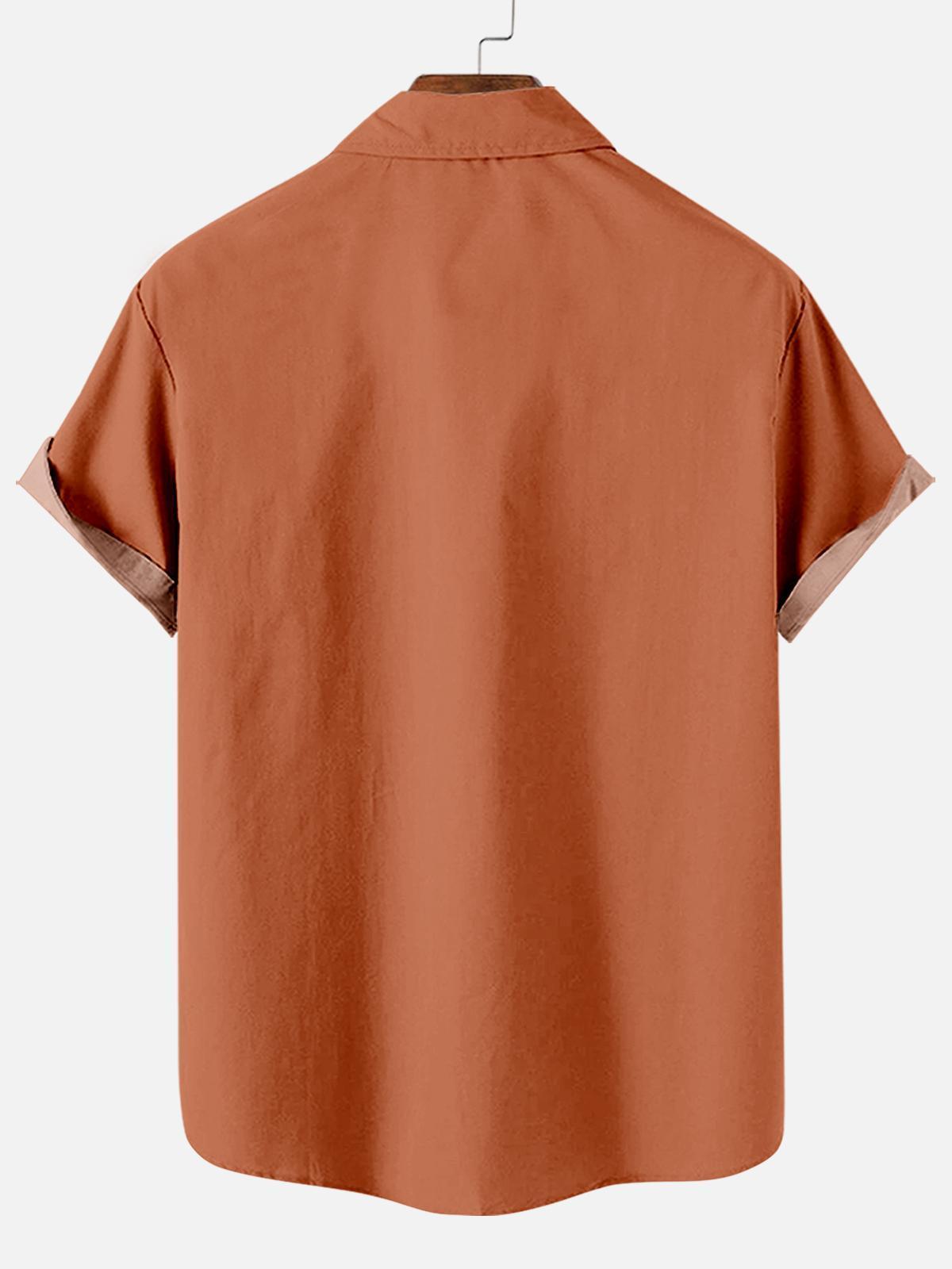Men's Striped Halloween Pattern Short Sleeve Shirt