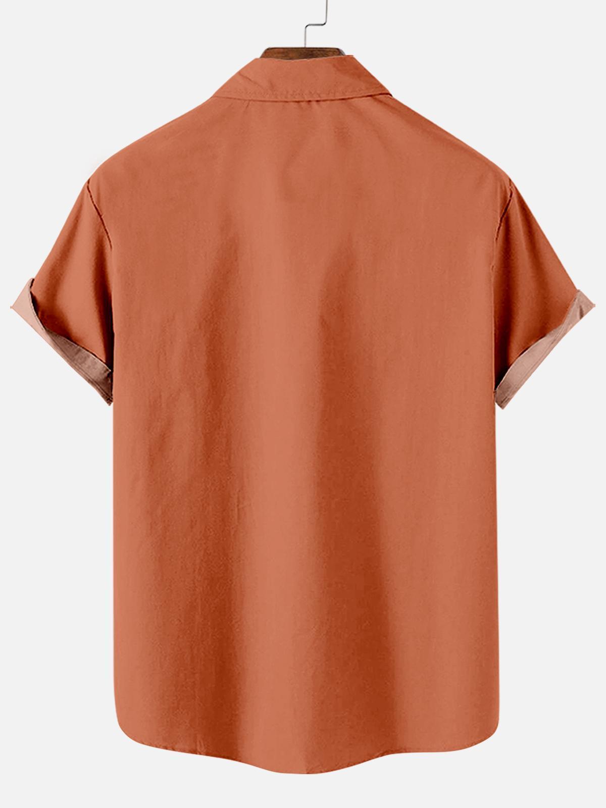 Men's Striped Halloween Pattern Short Sleeve Shirt