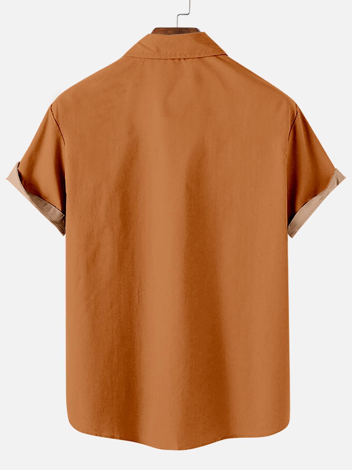 Men's Striped Halloween Pattern Short Sleeve Shirt