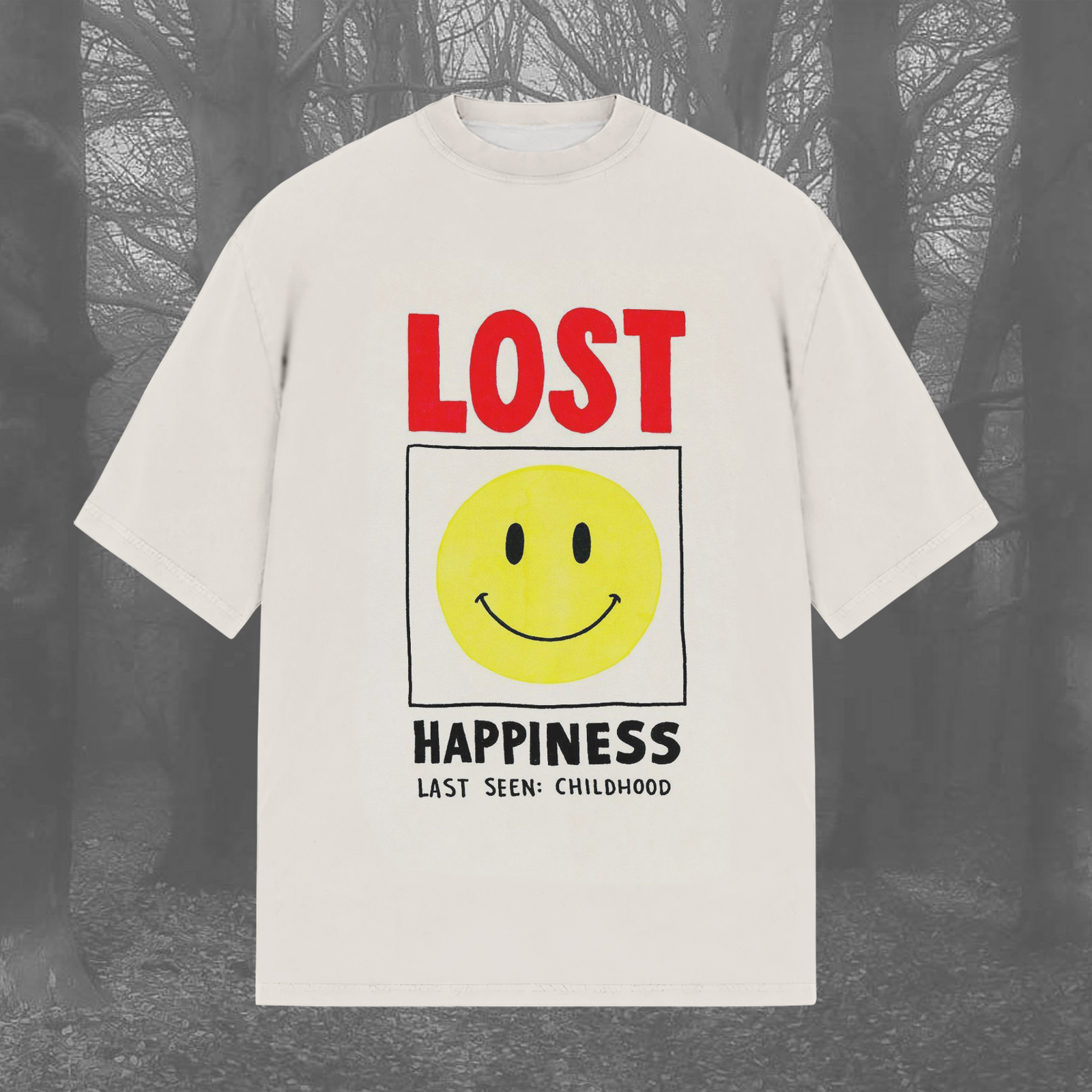 Lost Happiness Universal Casual Printed Crew Neck Short Sleeve