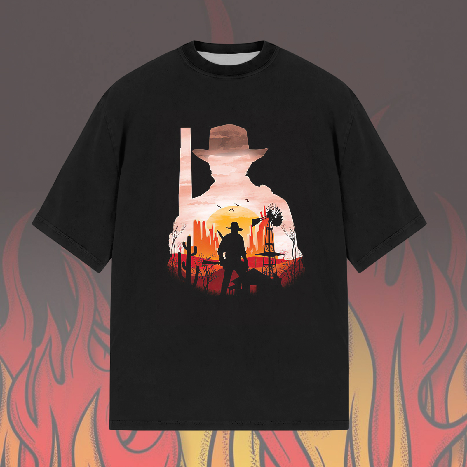 Wilderness Denim Unisex Casual Printed Round Neck Short Sleeve