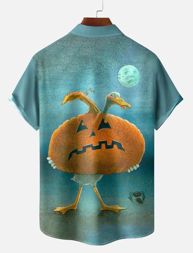 Men's Halloween Fun Duck Short Sleeve Shirt