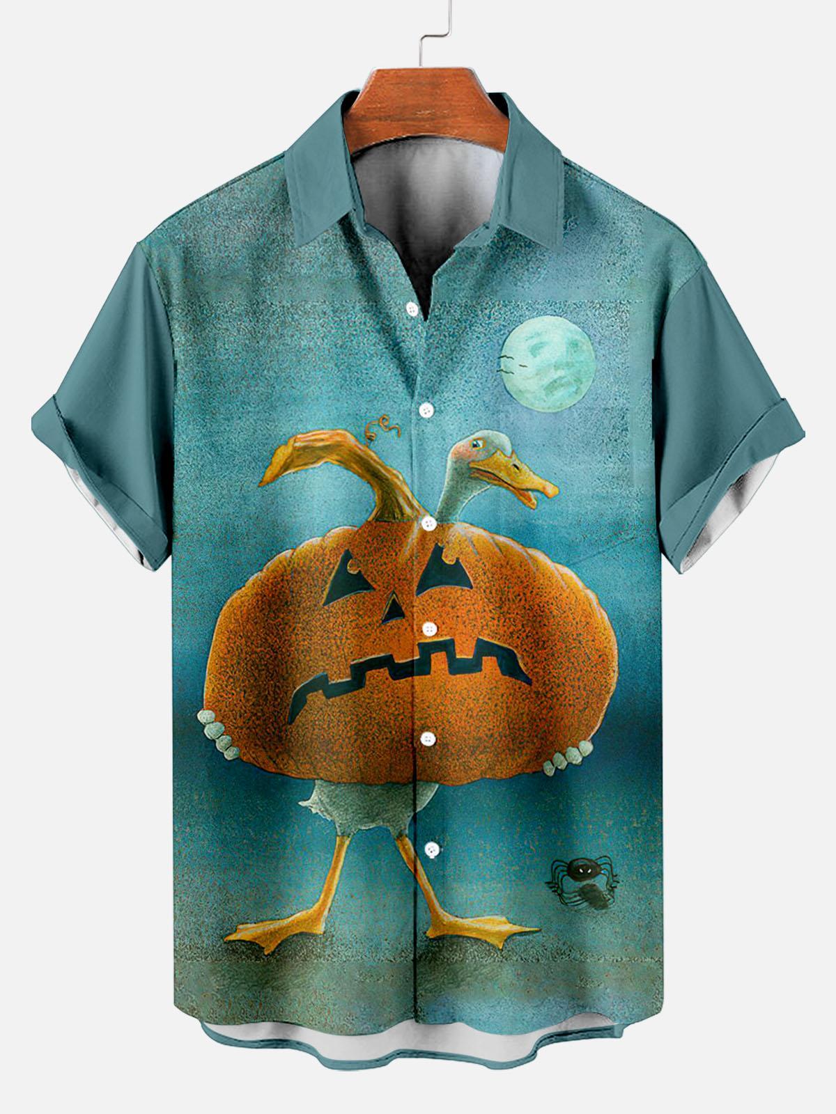 Men's Halloween Fun Duck Short Sleeve Shirt
