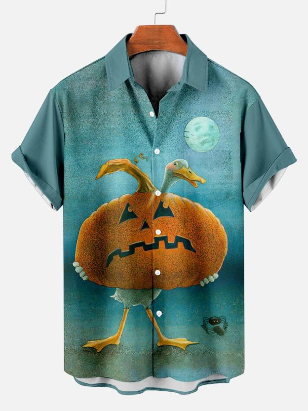 [Copy]Men's Vintage Witch Oil Painting Art Halloween Short Sleeve Shirt