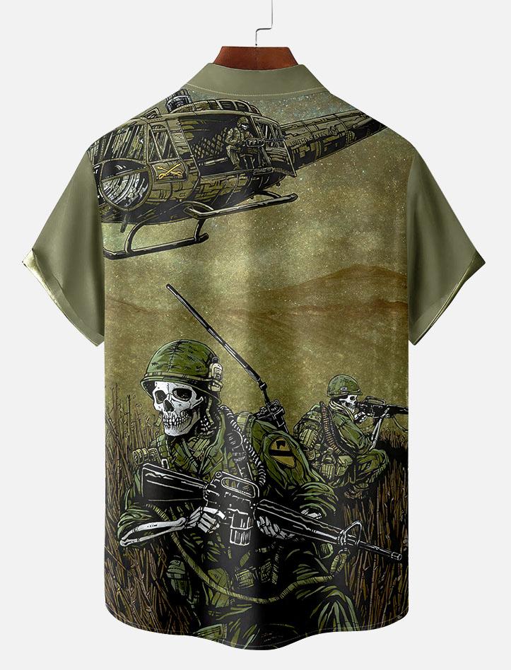 Day of the Dead Skull Comic Men's Short Sleeve Shirt