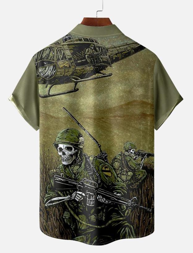 Day of the Dead Skull Comic Men's Short Sleeve Shirt