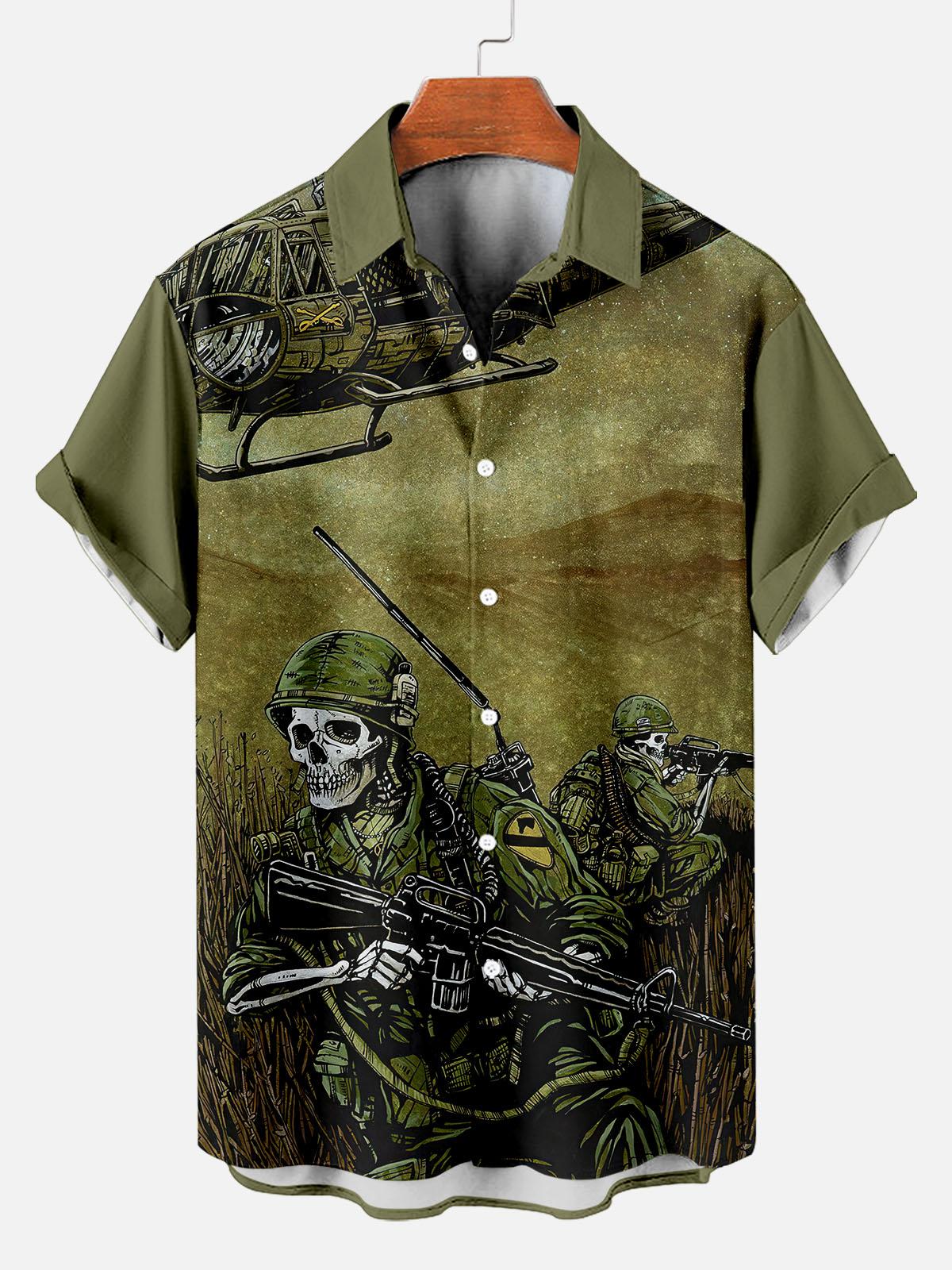 Day of the Dead Skull Comic Men's Short Sleeve Shirt