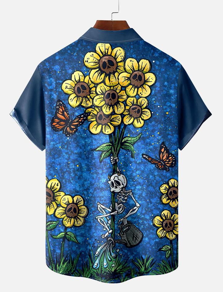 Day of the Dead Skull Comic Men's Short Sleeve Shirt