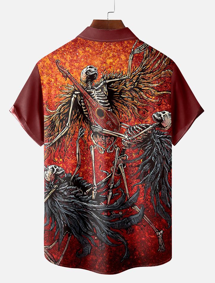 Day of the Dead Skull Comic Men's Short Sleeve Shirt