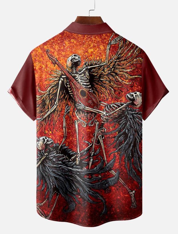 Day of the Dead Skull Comic Men's Short Sleeve Shirt