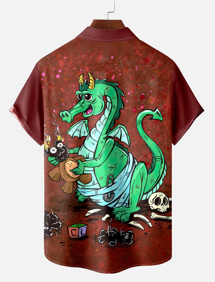 Day of the Dead Skull Comic Men's Short Sleeve Shirt