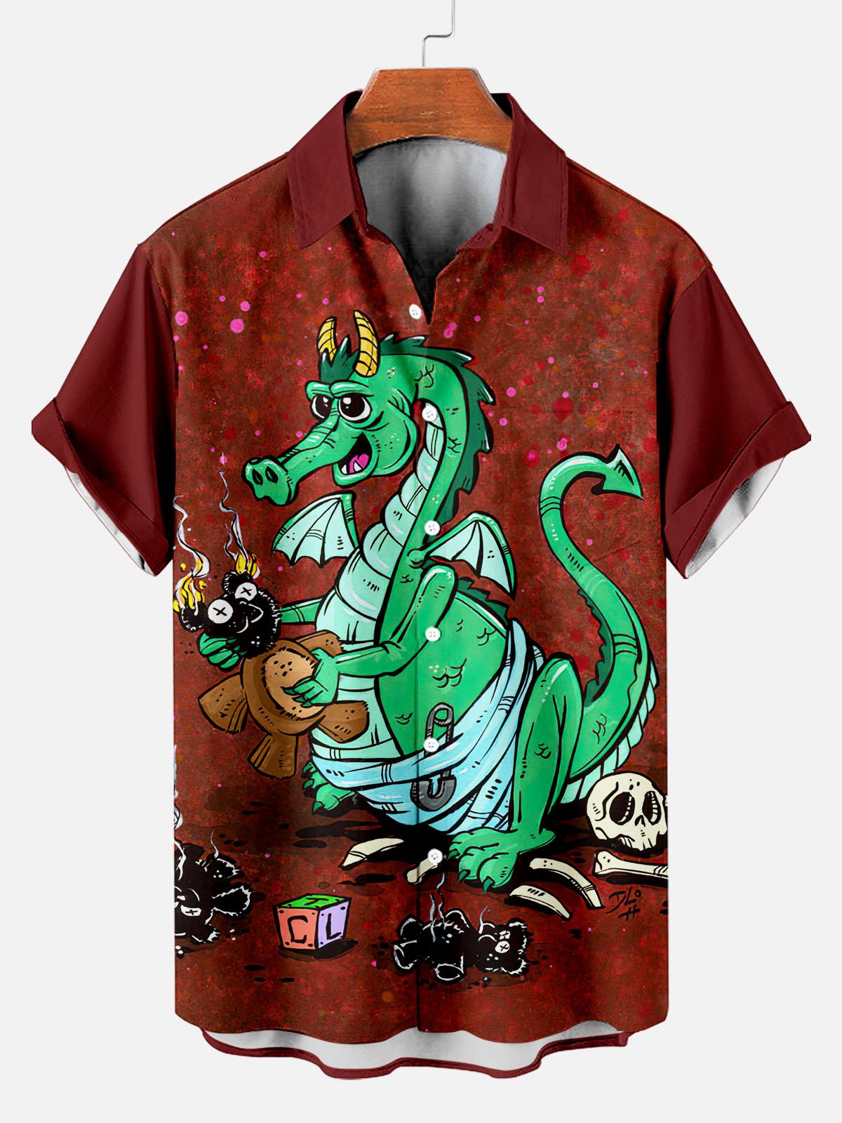 Day of the Dead Skull Comic Men's Short Sleeve Shirt