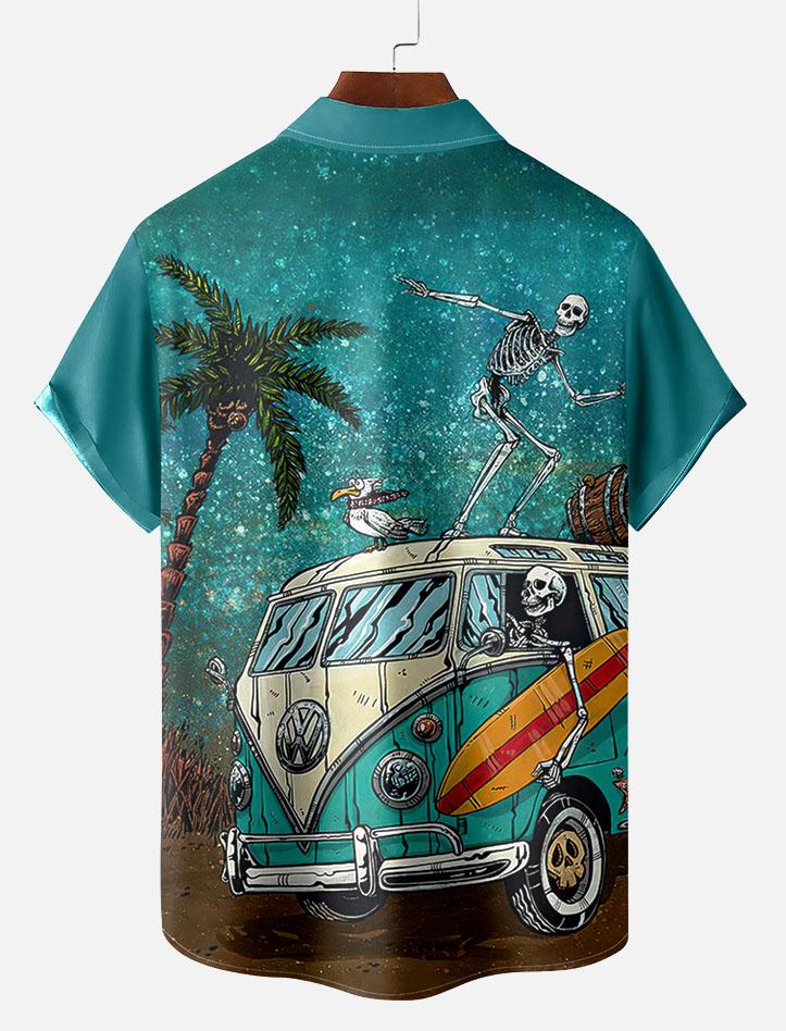 Day of the Dead Skull Comic Men's Short Sleeve Shirt