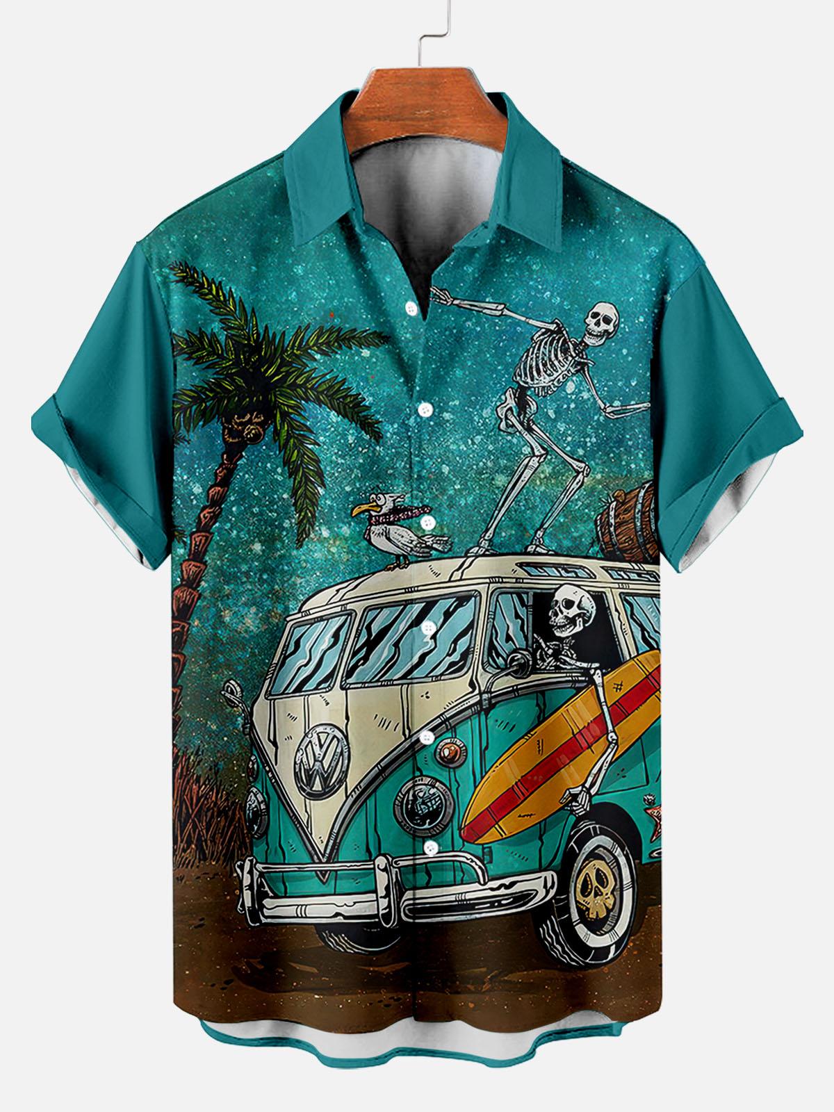 Day of the Dead Skull Comic Men's Short Sleeve Shirt