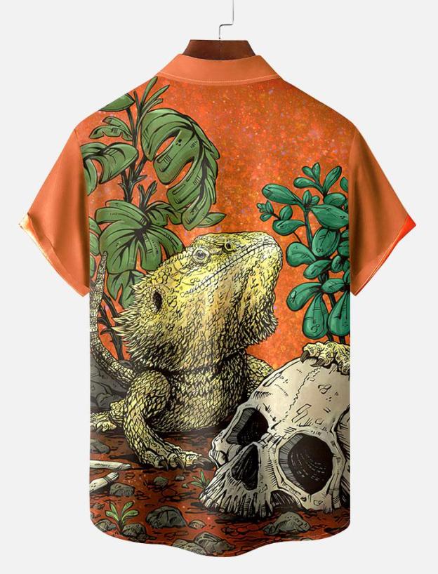 Day of the Dead Skull Comic Men's Short Sleeve Shirt