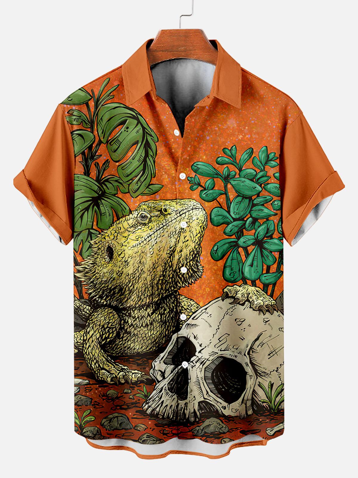 Day of the Dead Skull Comic Men's Short Sleeve Shirt