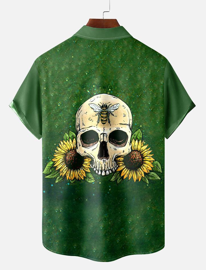 Day of the Dead Skull Comic Men's Short Sleeve Shirt
