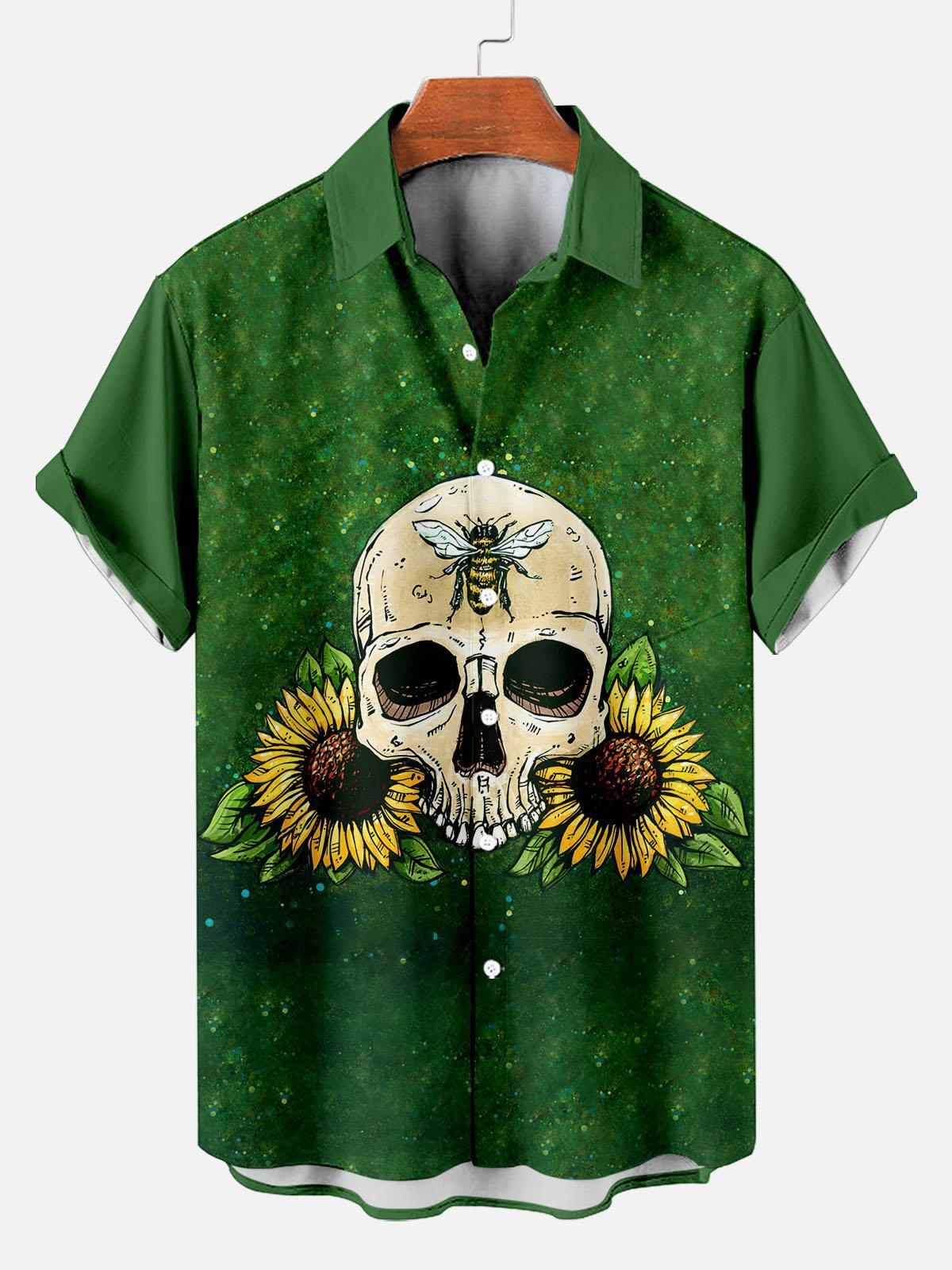 Men's Hawaiian Fun Little Yellow Duck Holiday Casual Short Sleeve Shir