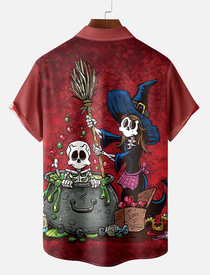 Day of the Dead Skull Comic Men's Short Sleeve Shirt