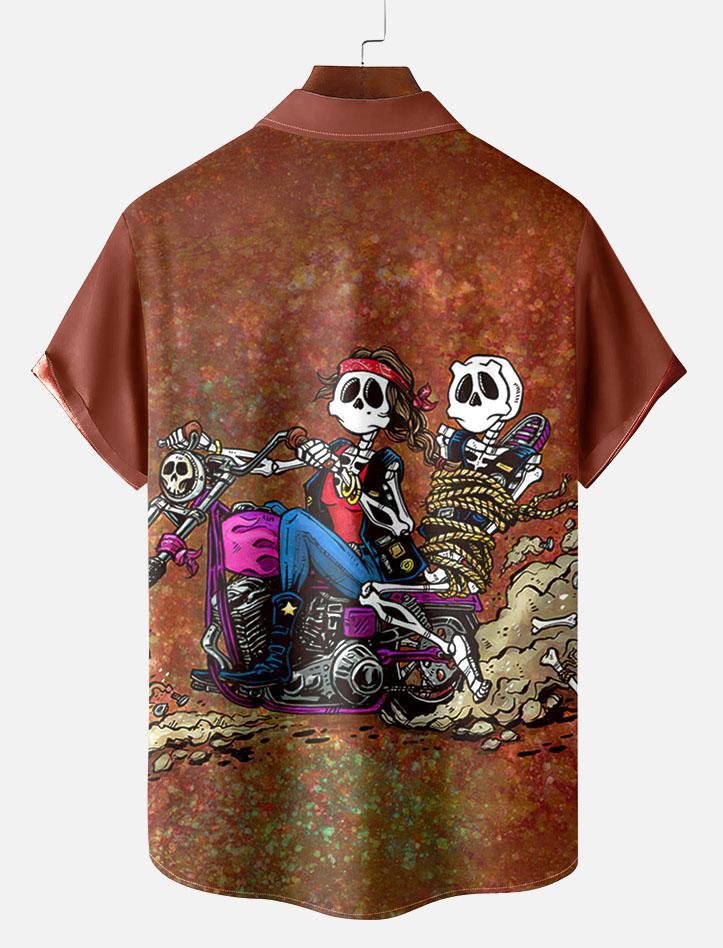 Day of the Dead Skull Comic Men's Short Sleeve Shirt