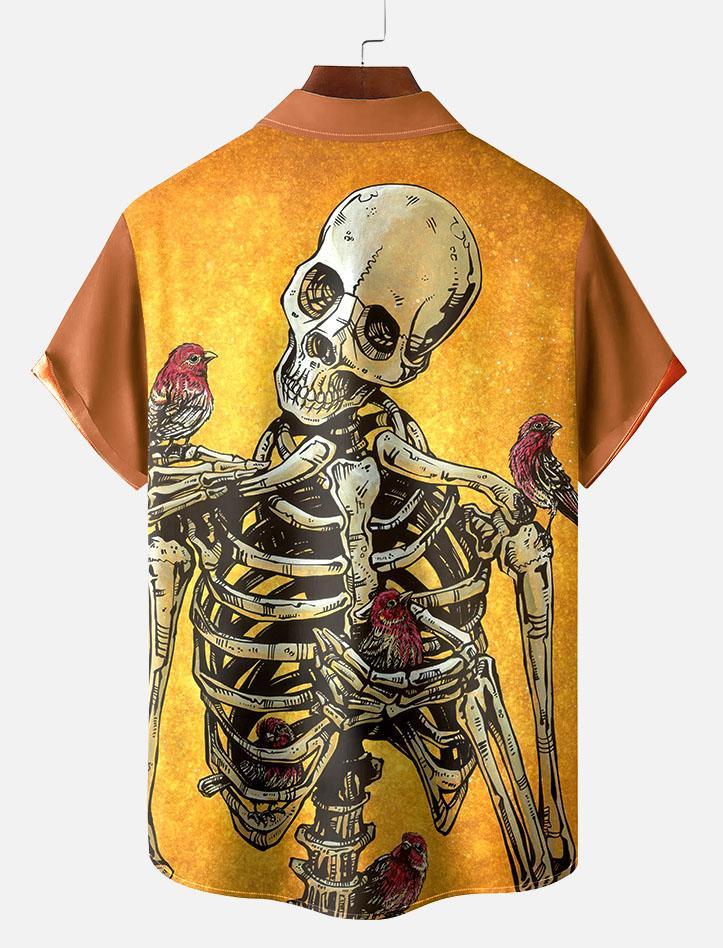 Day of the Dead Skull Comic Men's Short Sleeve Shirt
