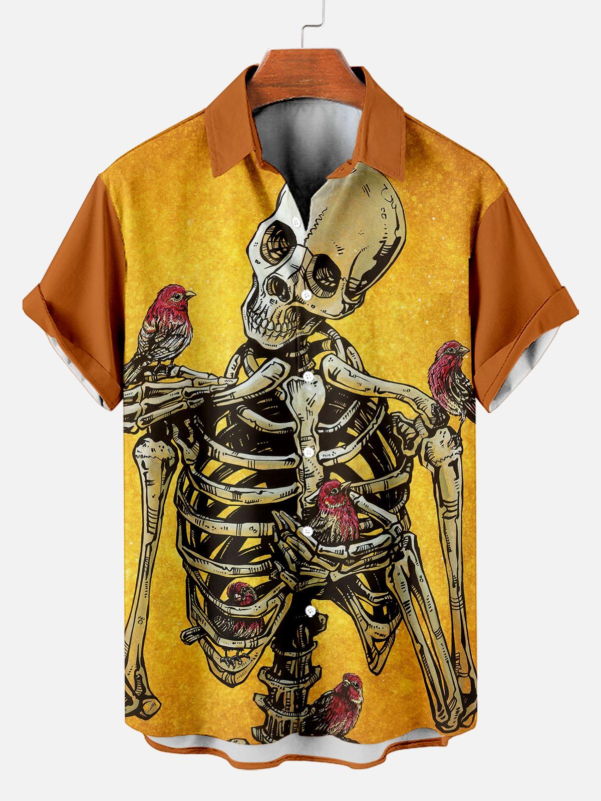 Day of the Dead Skull Comic Men's Short Sleeve Shirt