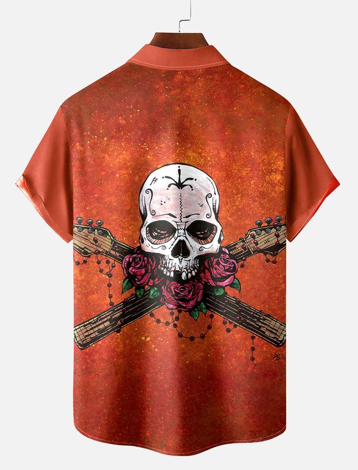 Day of the Dead Skull Comic Men's Short Sleeve Shirt