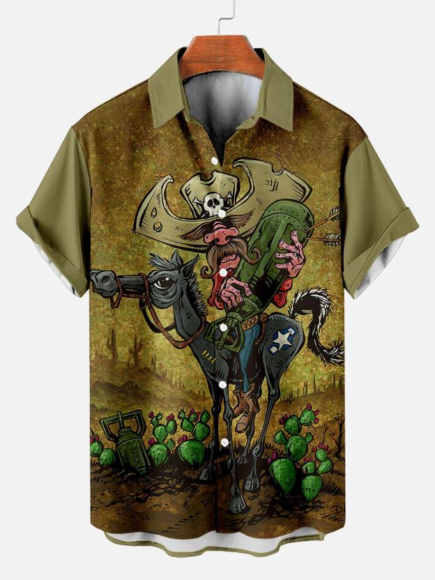 Men's Hawaiian Fun Little Yellow Duck Holiday Casual Short Sleeve Shir